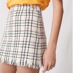 MAJE - Fringe Tweed Mini Skirt